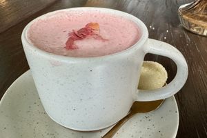 Cardamom rose latte #Veganuary at Plant Bistro in Ubud