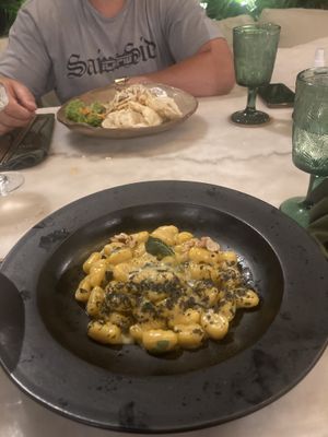 Gnocchi and mie goreng  at Plant Bistro in Ubud