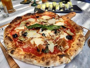 pizza capricciosa at Plant Bistro in Ubud