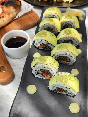 avocado mushroom roll at Plant Bistro in Ubud