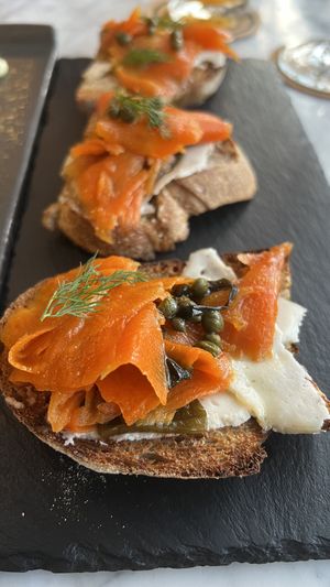 Salmon bruschetta - we loved it, so so good!   at Plant Bistro in Ubud