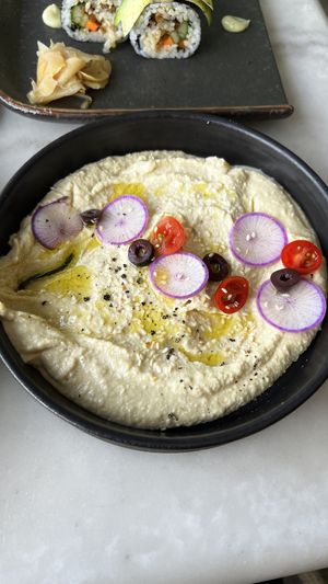Classic hummus (comes with pita bread) - deliciouss  at Plant Bistro in Ubud
