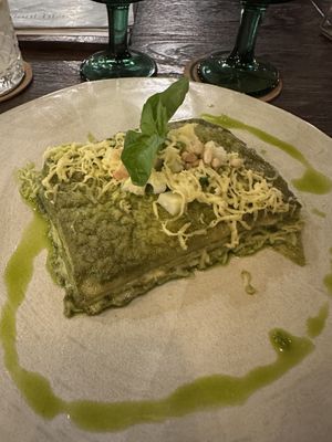 Pesto lasagna  at Plant Bistro in Ubud