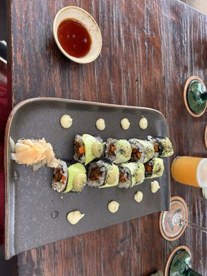 Sushi (avocado & teriyaki mushroom)  at Plant Bistro in Ubud