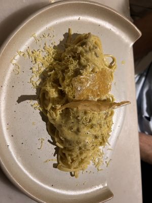 Spaghetti carbonara  at Plant Bistro in Ubud