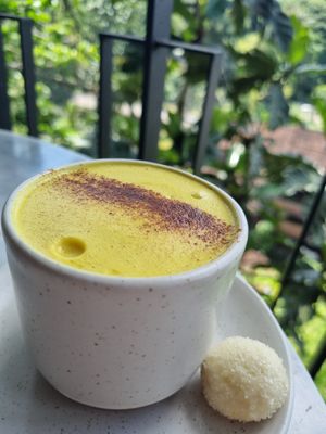 Turmeric Latte , could have been hotter at Plant Bistro in Ubud