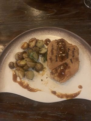 Steak with potatoes   at Plant Bistro in Ubud