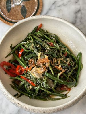 Sautéed fern   at Plant Bistro in Ubud