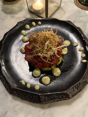 Tuna/avocado tartare with wasabi mayo (wow this was extremely good!!)   at Plant Bistro in Ubud