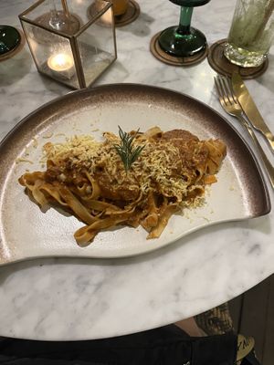 Tagliatelle with tempe-‘ragut’ (SO good)   at Plant Bistro in Ubud