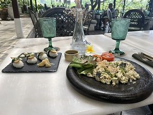 Sushi and scramble.  at Plant Bistro in Ubud