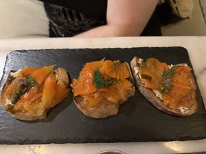 Salmon bruschetta   at Plant Bistro in Ubud