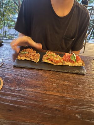 Trio of bruschetta  at Plant Bistro in Ubud