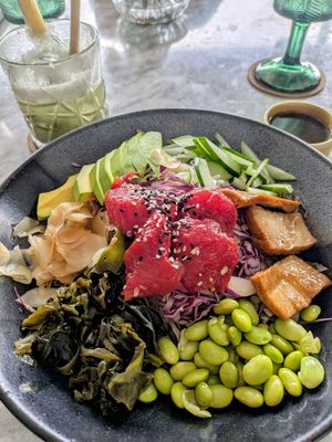 Tuna sushi bowl at Plant Bistro in Ubud