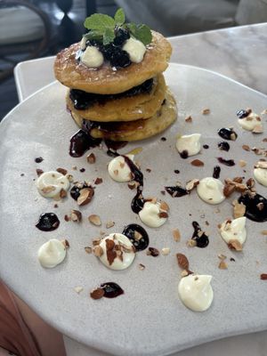 Blueberry pancakes   at Plant Bistro in Ubud