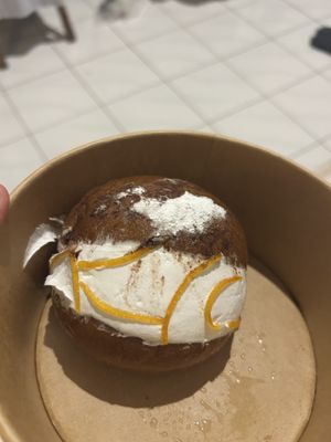 Choc orange brioche dessert   at Plant Bistro in Ubud