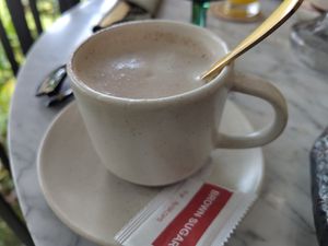 Chai tea with oat milk at Plant Bistro in Ubud