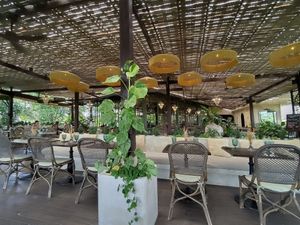 The restaurant by day at Plant Bistro in Ubud