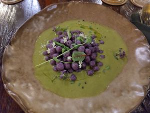 Purple potato gnocchi at Plant Bistro in Ubud