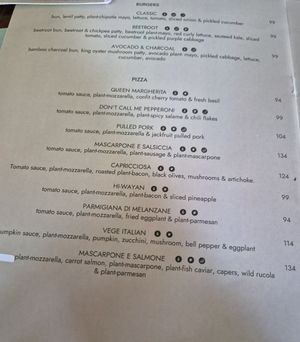 Menu at Plant Bistro in Ubud
