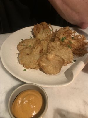 fried enoki mushrooms   at Plant Bistro in Ubud