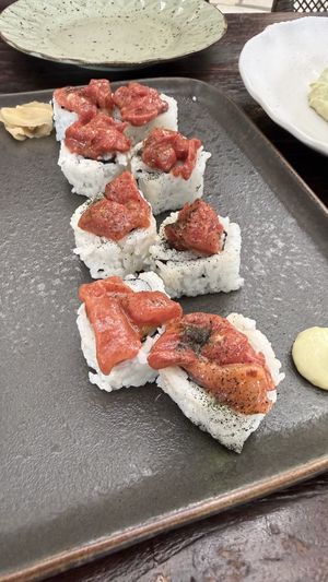 Spicy “tuna” sushi - deliciouss  at Plant Bistro in Ubud