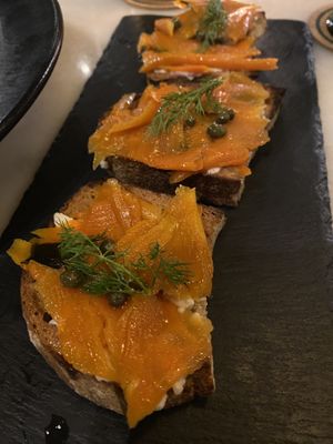 Carrot smoked salmon   at Plant Bistro in Ubud