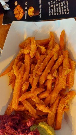 Sweet potatoe fries at FriesHub in Timisoara