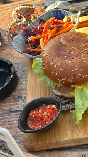 Vege burger at Veja's in Krk