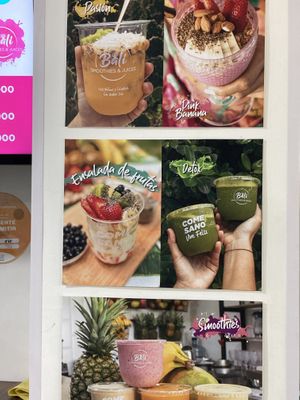 Pictures of their smoothies   at Bali Smoothies & Juices in San Andres