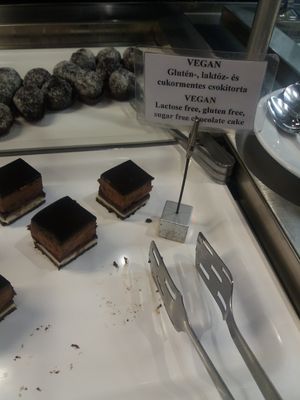 Vegan dessert at Trófea Grill in Budapest