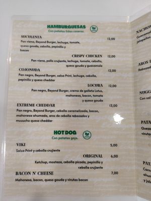 Carta vegana at Bar Echegoyen in Santo Domingo De La Calzada