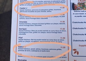 menu  at Pitadine Nice in Nice