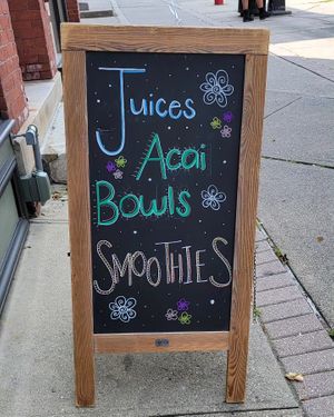 Signage at Kwench in Amherst