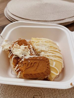 Feb ‘26 | white choccy biscoff and white chocolate & biscoff  at Golden Glaze Dougnuts  in Worcester