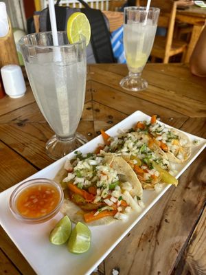 Lemonade and vegan tacos!  at Rincón de Sabores Granada in Granada