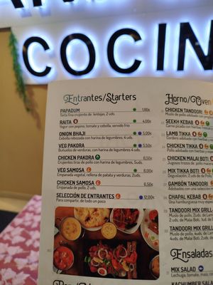 Entrantes  at Restaurante Tandoori in Gijon