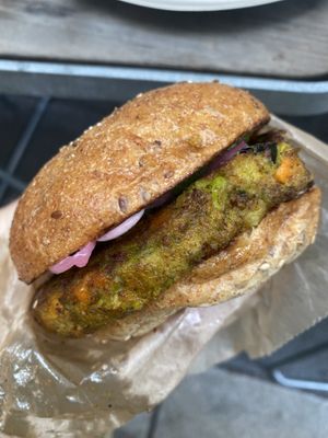 Bombay burger  at Bombay Sandwich Co. in New York City