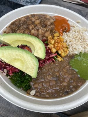 Channa, lentils and kale bowl  at Bombay Sandwich Co. in New York City
