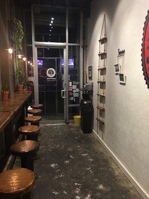 Small seating area at Bombay Sandwich Co. in New York City
