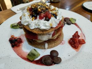 Almost healthy hotcakes at Bio & Natural - Con Constituyentes in Playa Del Carmen