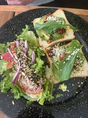 Hummus avocado toast  at Bio & Natural - Con Constituyentes in Playa Del Carmen