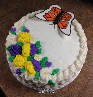 Coconut Lime Cake - with sugar flowers and butterfly (all edible!) at Fairly Frosted in Hamilton