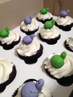 Fondant Turtles! Chocolate Mint and Chocolate Lavender Cupcakes. at Fairly Frosted in Hamilton