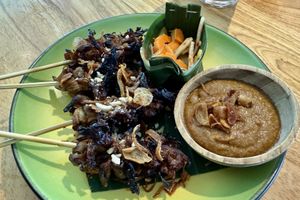 Mushroom satay #Veganuary at Dharma Kula in Ubud