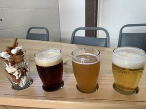 Beer flight  at Buffalo Rouge Brewing in Kelowna