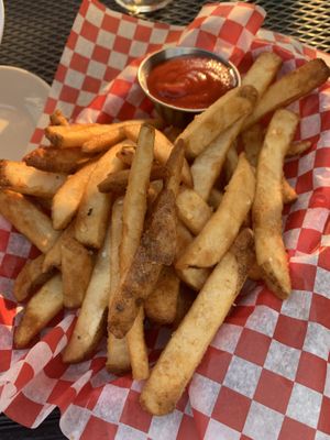 Battered fries  at Buffalo Rouge Brewing in Kelowna