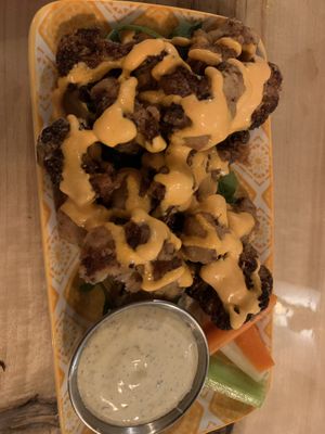 Cauliflower wings  at Buffalo Rouge Brewing in Kelowna