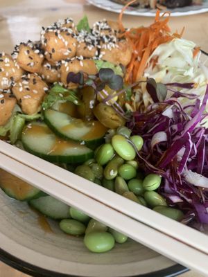 Rice noodle saladd  at Buffalo Rouge Brewing in Kelowna