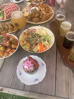 Full meal  at Buffalo Rouge Brewing in Kelowna